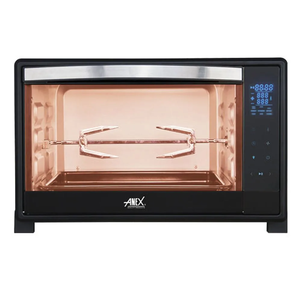 Comfortable casual anex deluxe oven toaster, 2200w, 60 liters, black, ag-3080