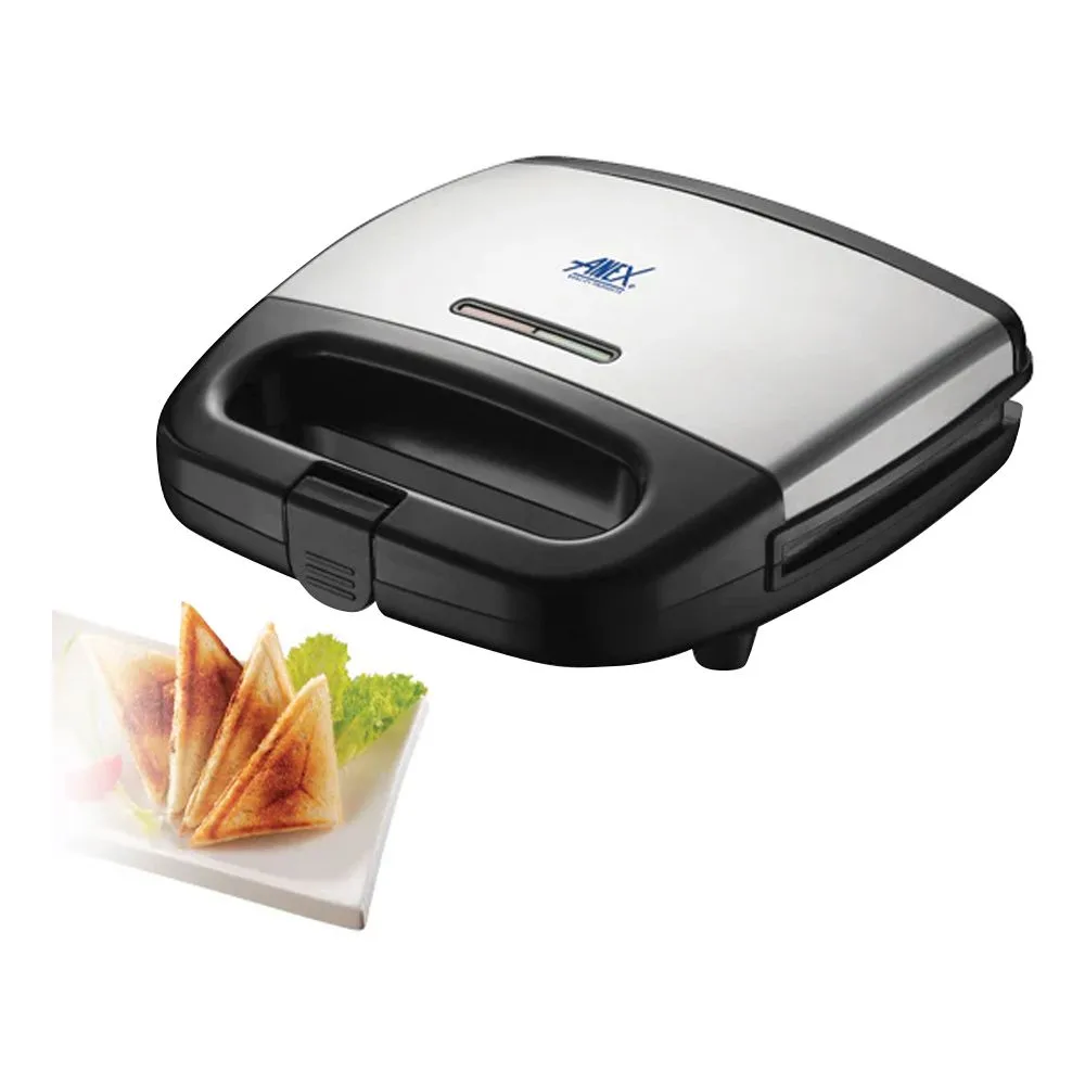 Anex Deluxe Sandwich Maker, 750W, 220-240V, Black/Silver, AG-2131