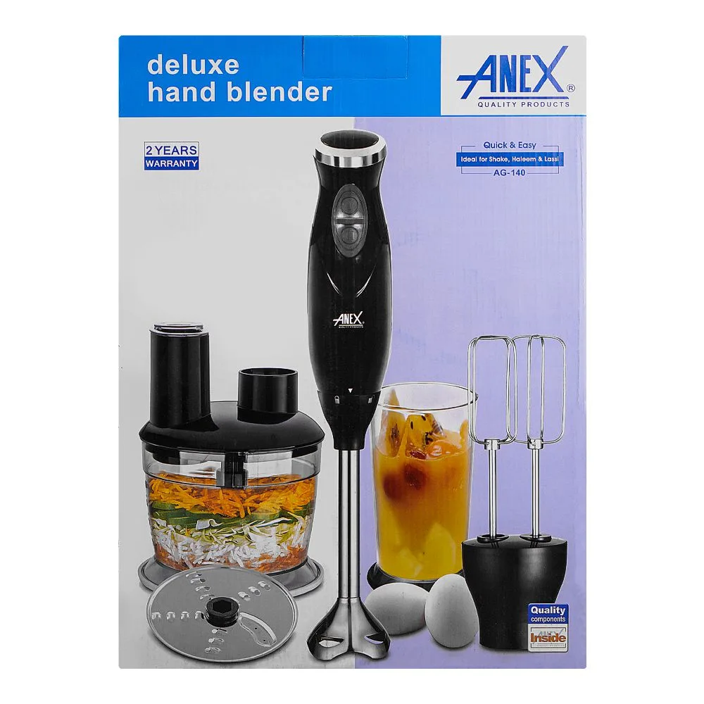 Comfortable casual anex hand blender beater chopper, black, ag-140