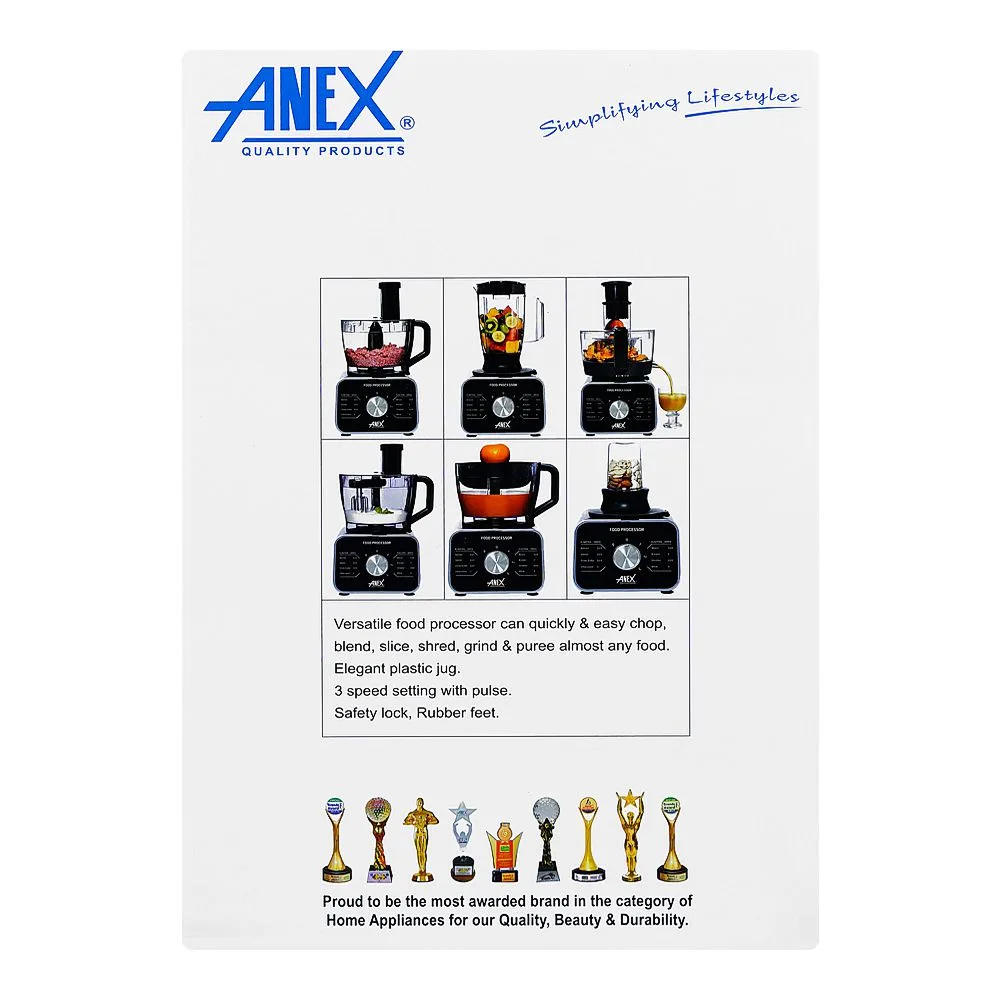 Comfortable casual anex multifunction food processor, 800-1100w, ag-3157
