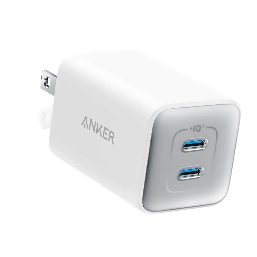 Anker Nano 523 Compact 2 X USB-C Fast Charger, 47W, White, A2039J21-1