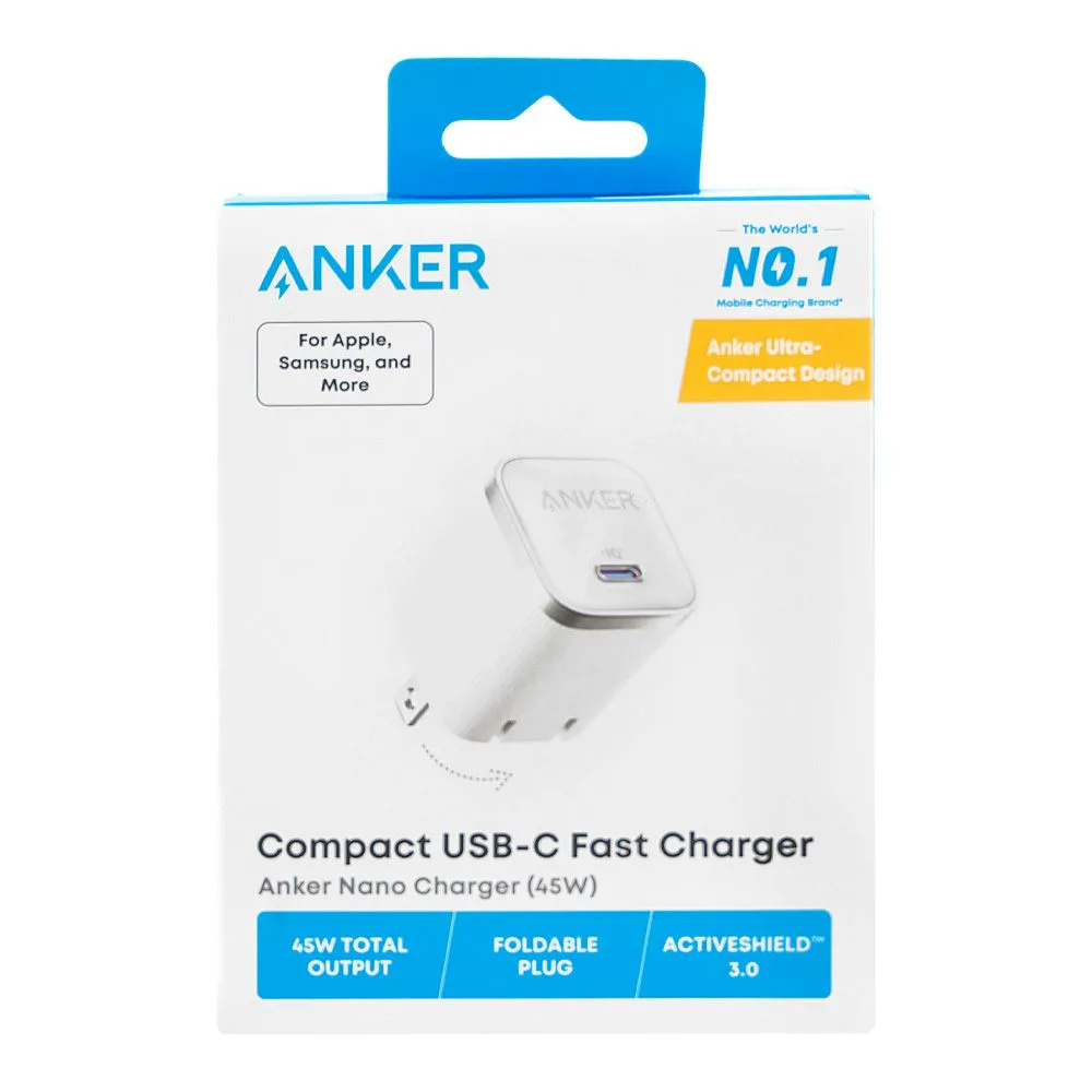 Comfortable casual anker nano compact usb-c fast charger, 45w white, a2692j21