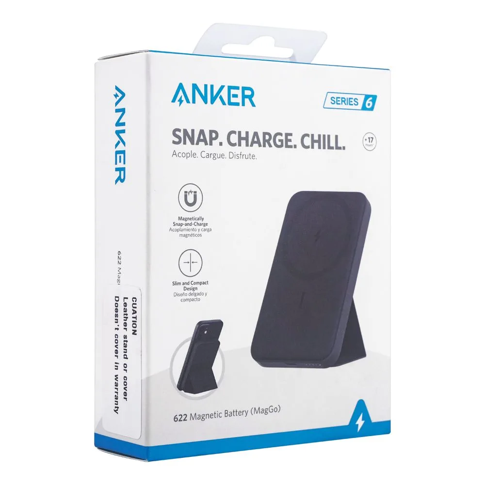 Side view of anker power core snap charge chill 622 magnetic battery, black, a1611h11