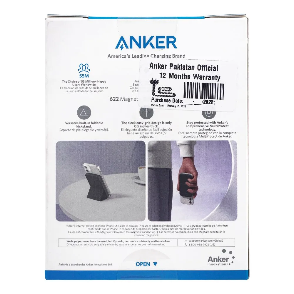 Comfortable casual anker power core snap charge chill 622 magnetic battery, black, a1611h11