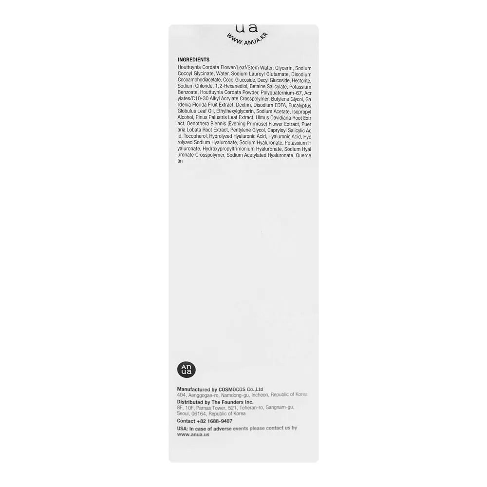 Close-up design of anua heartleaf pore deep cleansing foam, for sensitive skin, 150ml