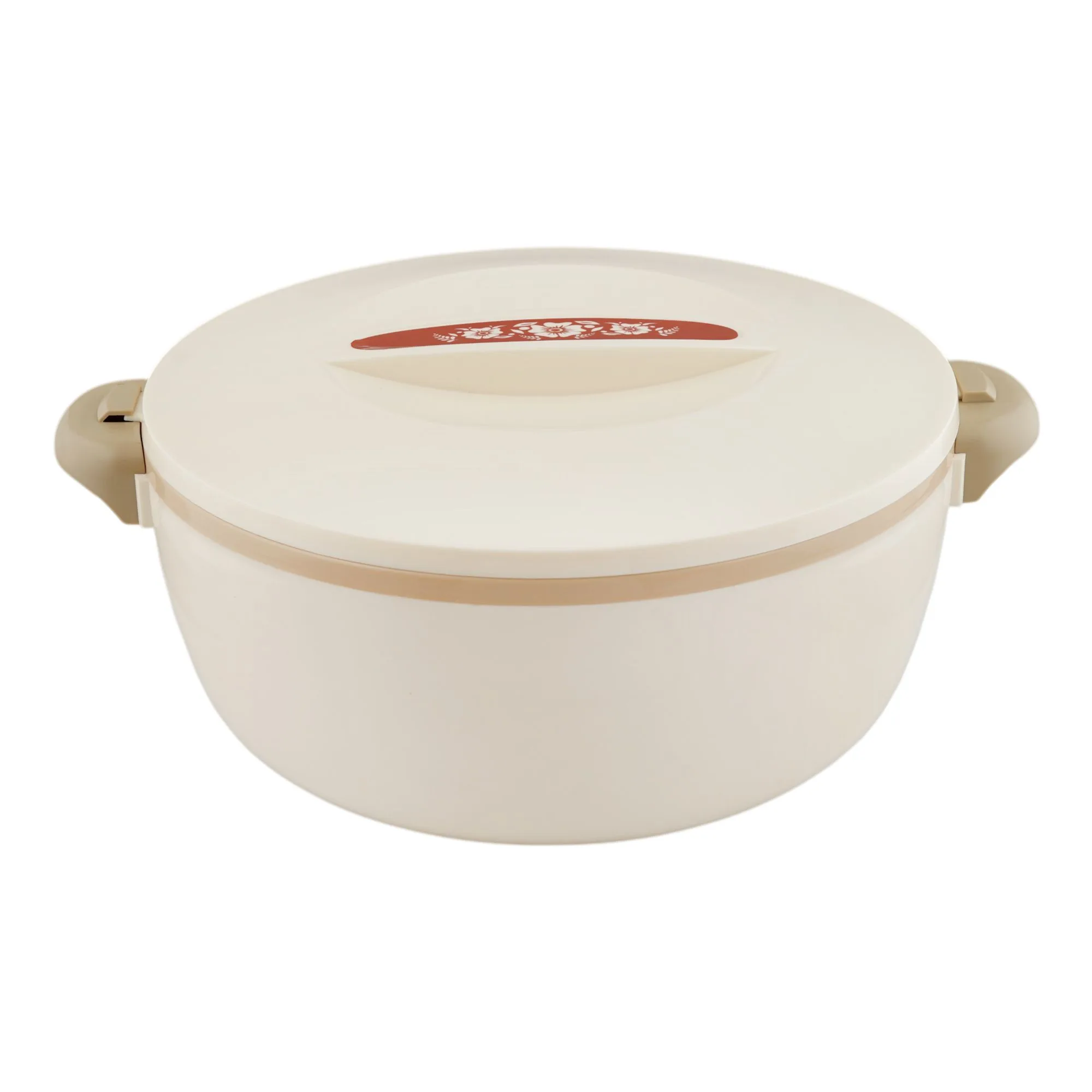 Side view of appollo chef jumbo hot pot, beige