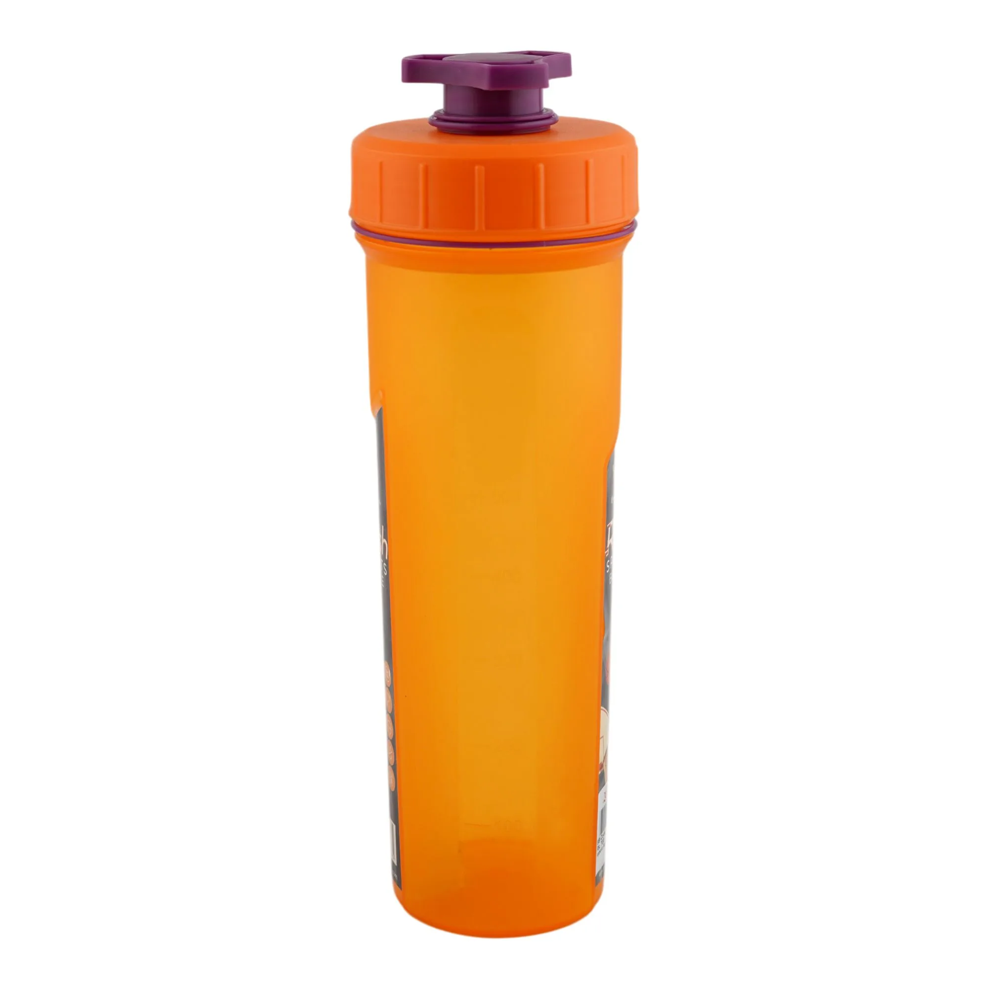 Side view of appollo rush bottle, large, orange, 1 liter