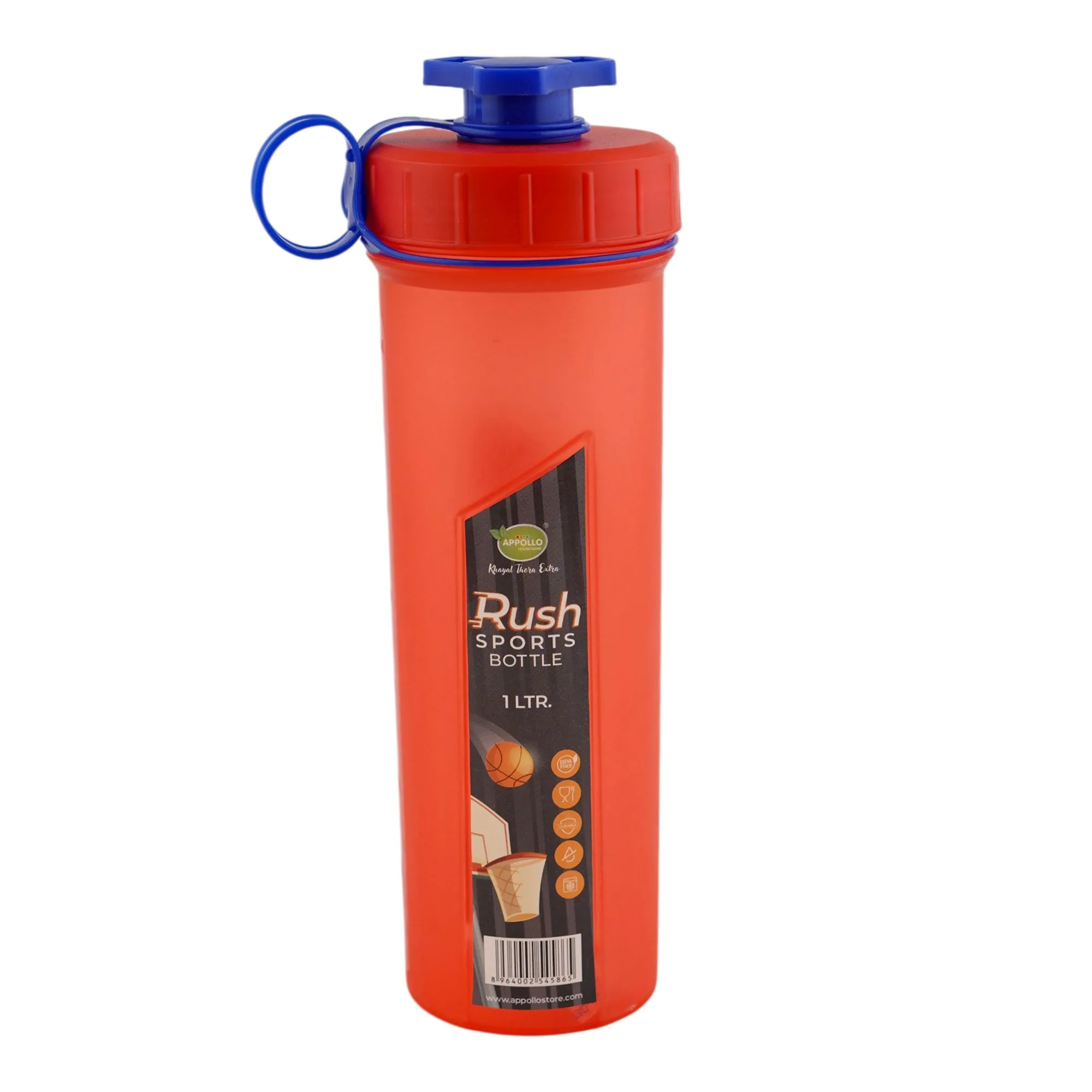 Appollo Rush Bottle, Large, Red, 1 Liter