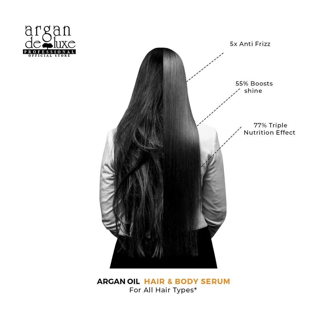 Lifestyle product image of argan deluxe argan oil hair & body serum, 100ml