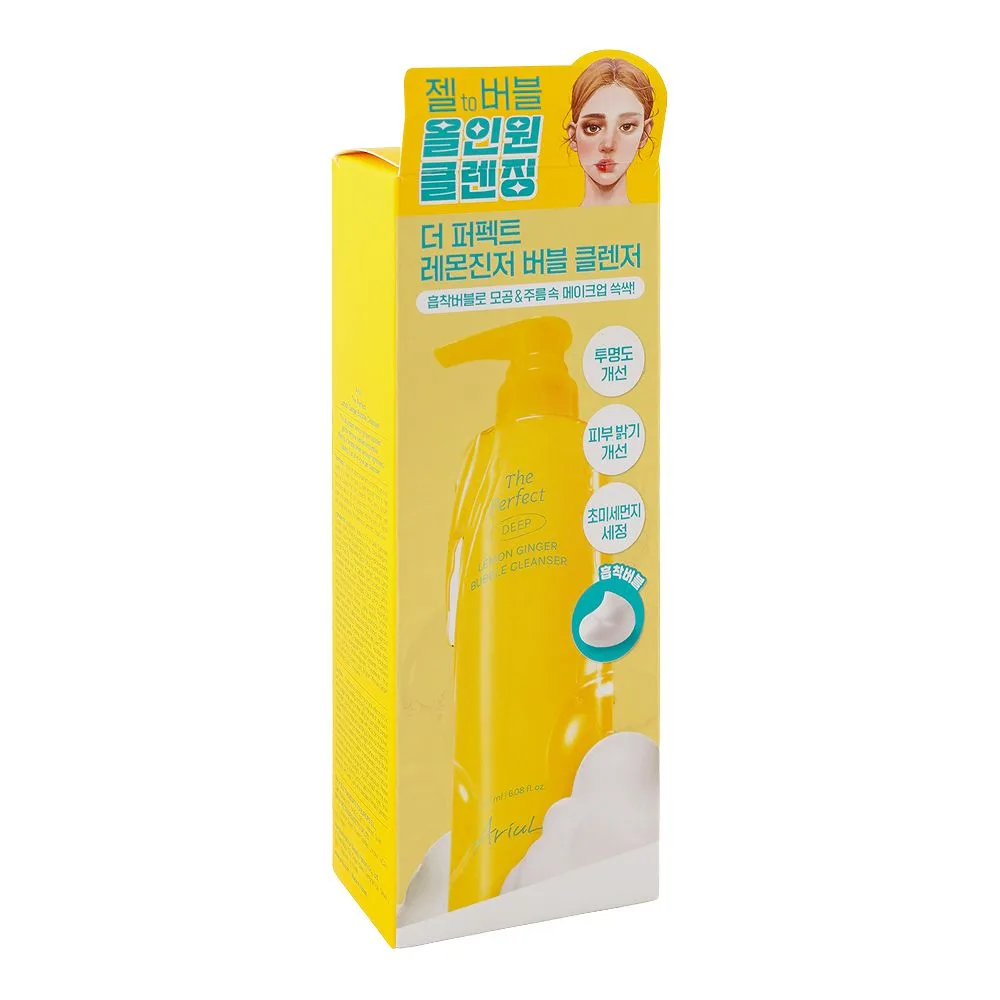 Comfortable casual ariul the perfect deep lemon ginger bubble cleanser, glycerin, niacinamide, for all types of skin, 180ml