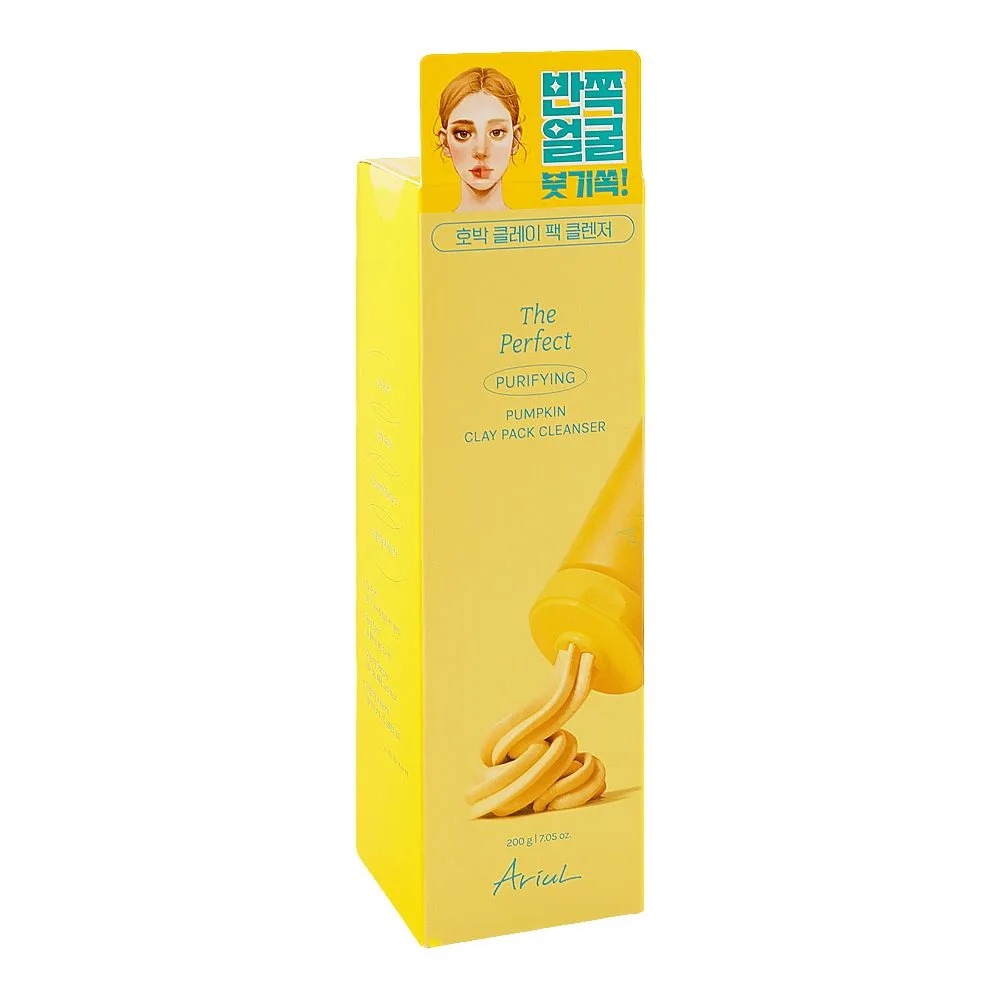 Ariul The Perfect Purifying Pumpkin Clay Pack Cleanser, Glycerin & Hyaluronic Acid, For Dry Skin, 200g