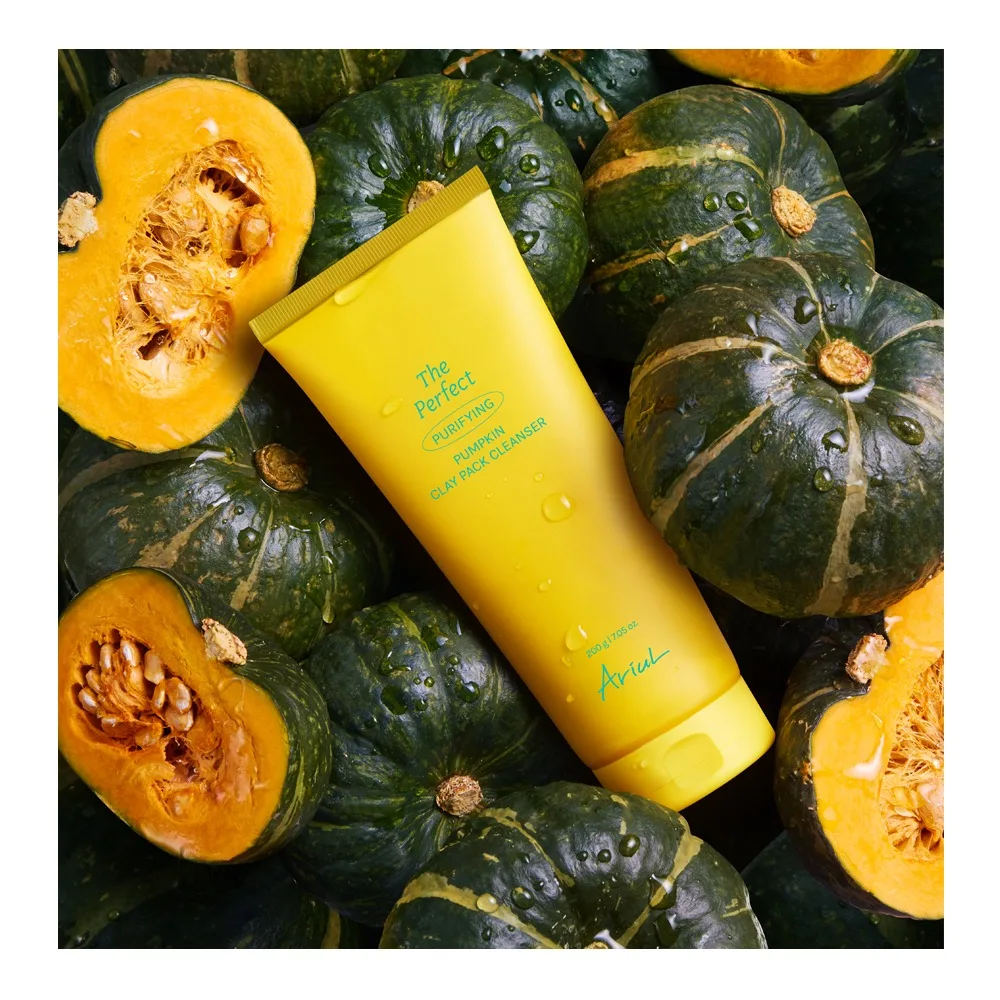 Front angle of ariul the perfect purifying pumpkin clay pack cleanser, glycerin & hyaluronic acid, for dry skin, 200g
