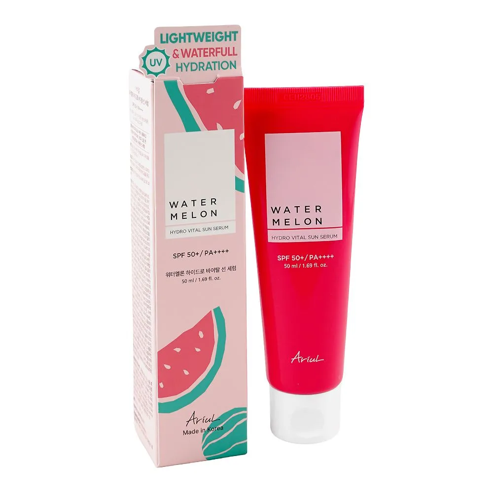 Comfortable casual ariul water melon hydro vital sun serum, spf 50+ pa++++ glycerin & hyaluronic acid, for dry & sensitive skin, 50ml