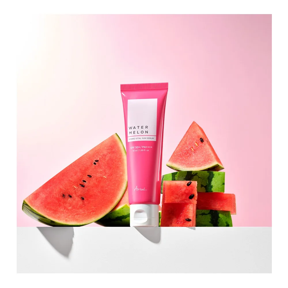 Premium everyday wear ariul water melon hydro vital sun serum, spf 50+ pa++++ glycerin & hyaluronic acid, for dry & sensitive skin, 50ml