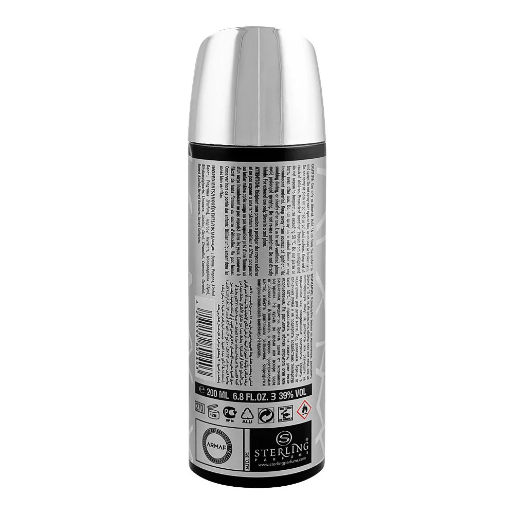 Side view of armaf club de nuit sillage body spray, for men & women, 200ml