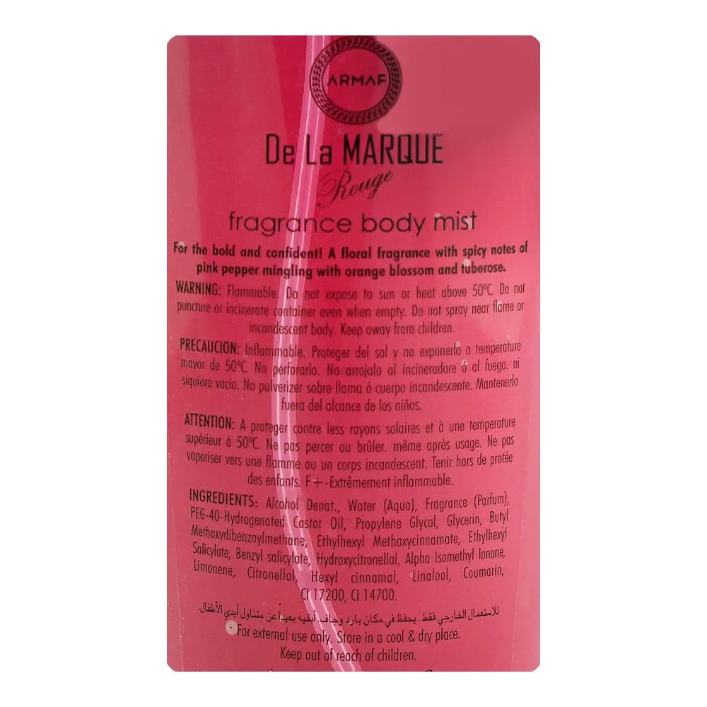 Comfortable casual armaf de la marque rouge fragrance body mist, for women, 250ml