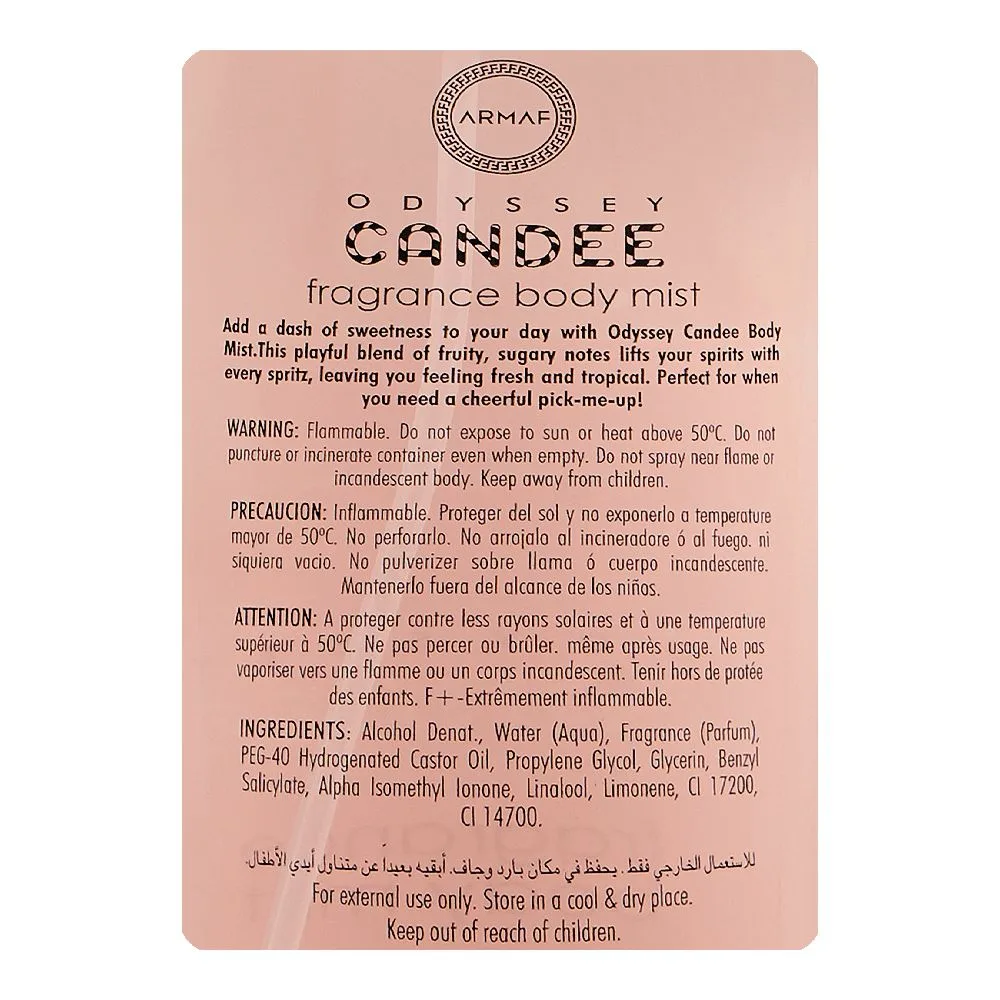 Comfortable casual armaf odyssey mandarin candee special edition fragrance body mist, for women, 250ml