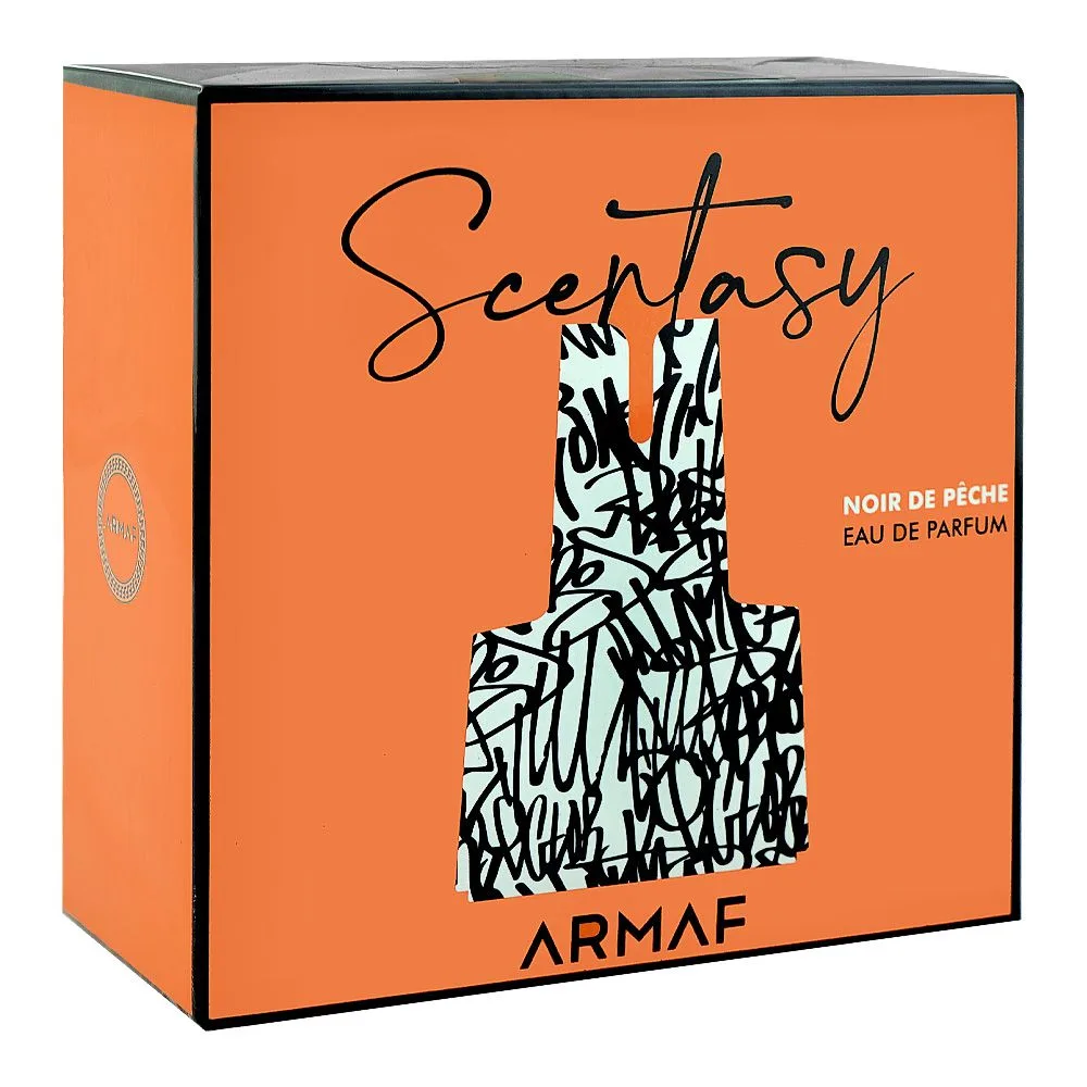 Side view of armaf scentasy noir, eau de parfum, for men & women, 100ml