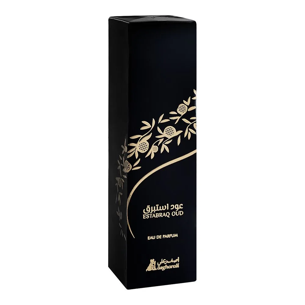 Side view of asghar ali estabraq oud eau de parfum, for men & women, 30ml