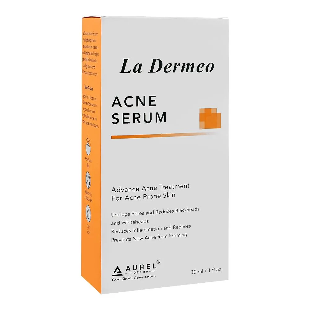 Aurel Derma La Dermeo Acne Serum, Niacinamide, Salicylic Acid, For Acne Prone Skin, 30g
