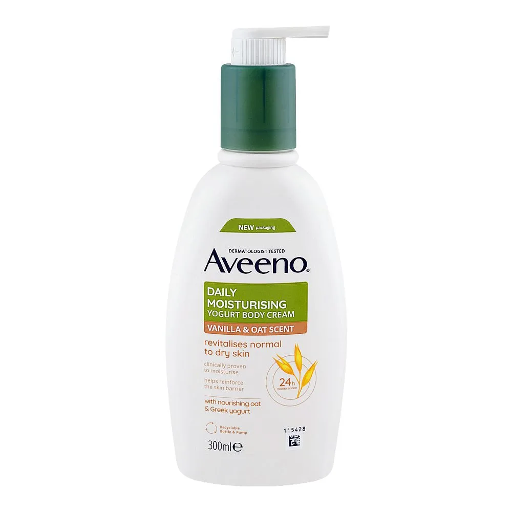 Aveeno Vanilla & Oat Yogurt Daily Moisturizing Body Cream, 300ml