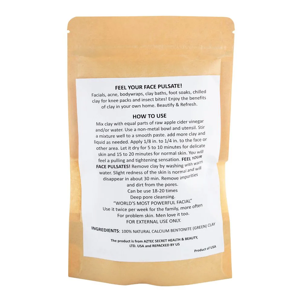 Side view of aztec secret indian healing clay, 200g