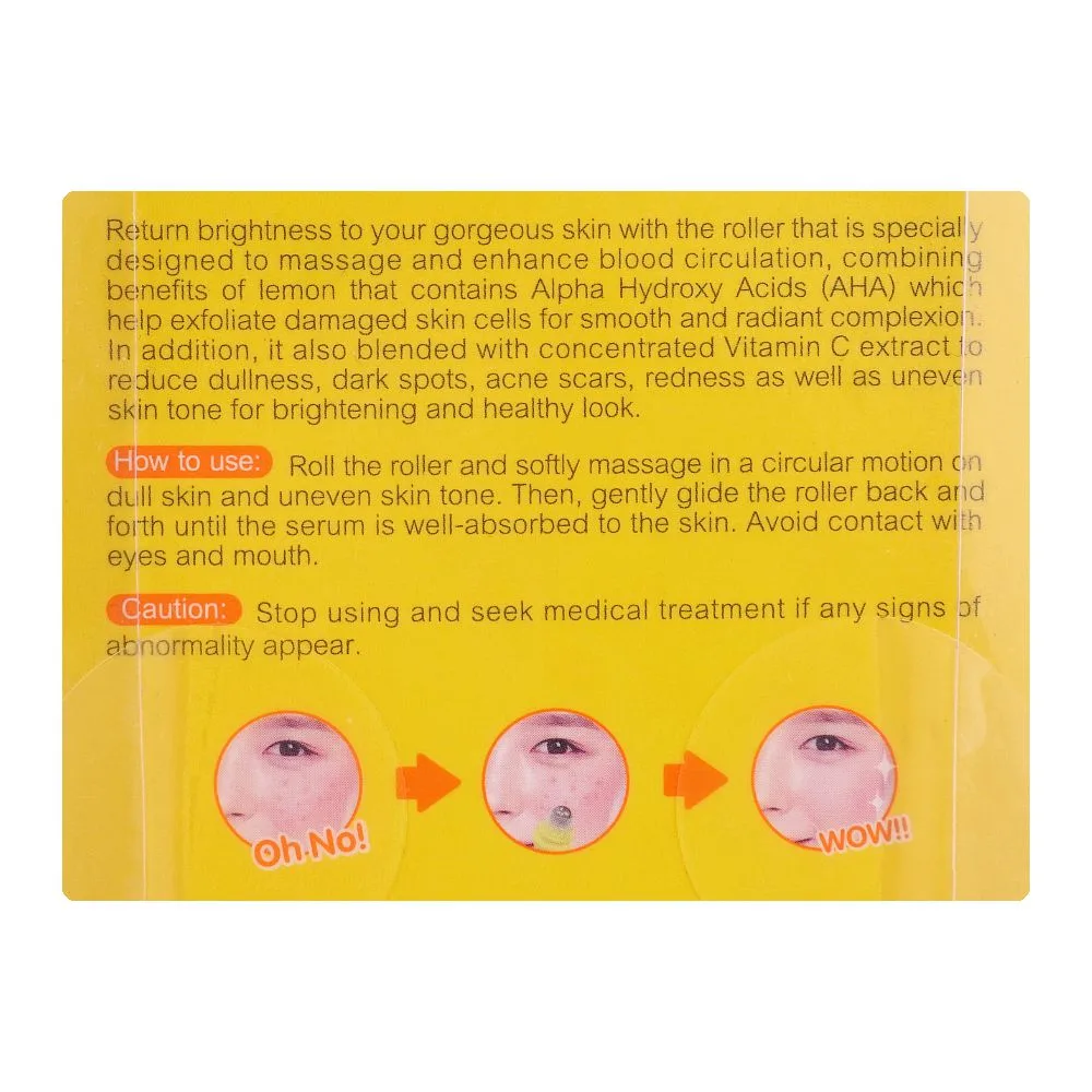 Comfortable casual baby bright lemon & vitamin c roller serum - facial massage tool for dark spots & brightening, 15ml