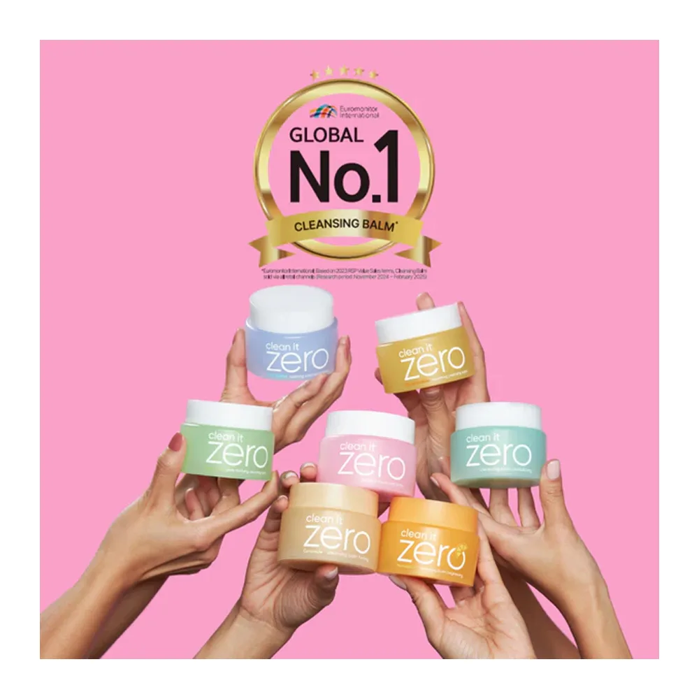 Side view of banila co clean it zero acerola+ original cleansing balm, vitamin e & c, for all types of skin, 180ml