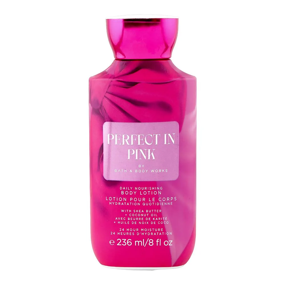 Bath & Body Works Perfect In Pink 24 Hour Moisture Daily Nourishing Body Lotion, Shea Butter, Glycerin, 236ml