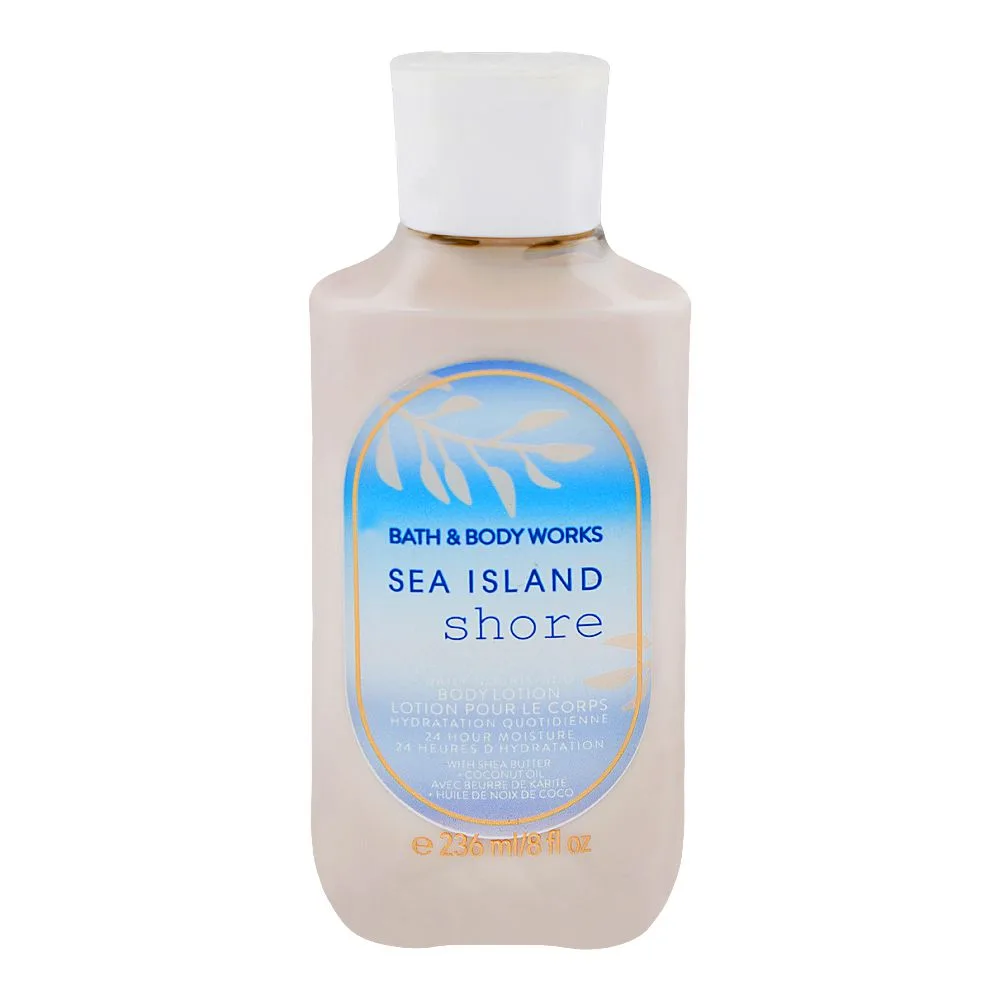 Bath & Body Works Sea Island Shore 24 Hour Moisture Daily Nourishing Body Lotion, Shea Butter, Cocobut Oil, 236ml