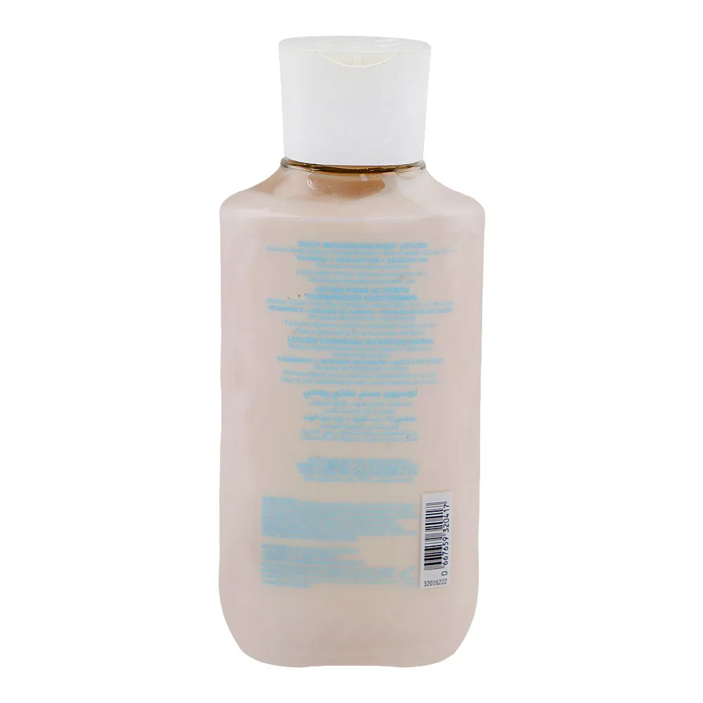 Side view of bath & body works sea island shore 24 hour moisture daily nourishing body lotion, shea butter, cocobut oil, 236ml