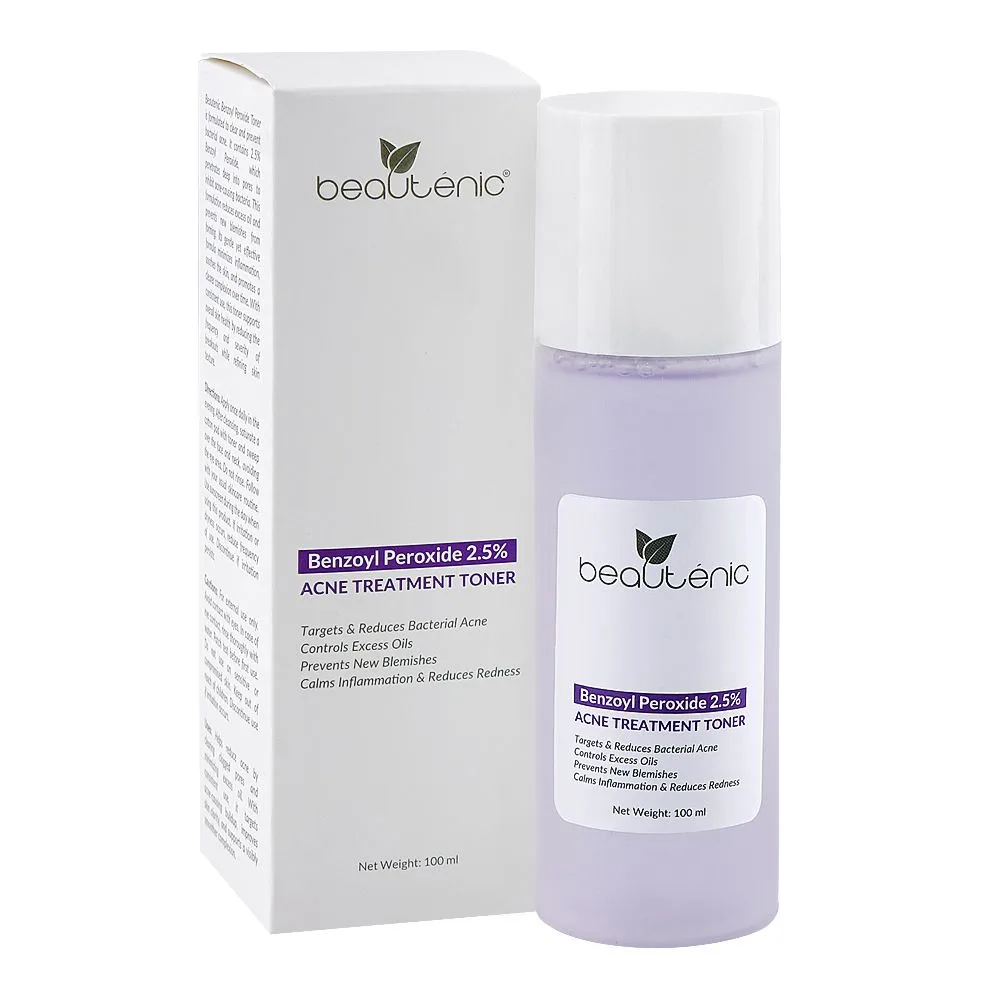 Beautenic Benzoyl Peroxide 2.5% Acne Treatment Toner, Niacinamide, Citric Acid, For Acne-Prone Skin, 100ml