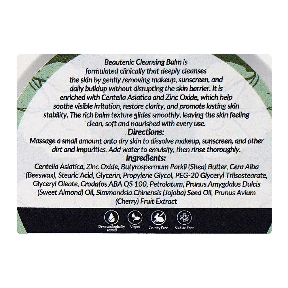 Comfortable casual beautenic centella asiatica + zinc cleansing balm, sulfate free, shea butter, jojoba seed oil, for all types of skin, 100g