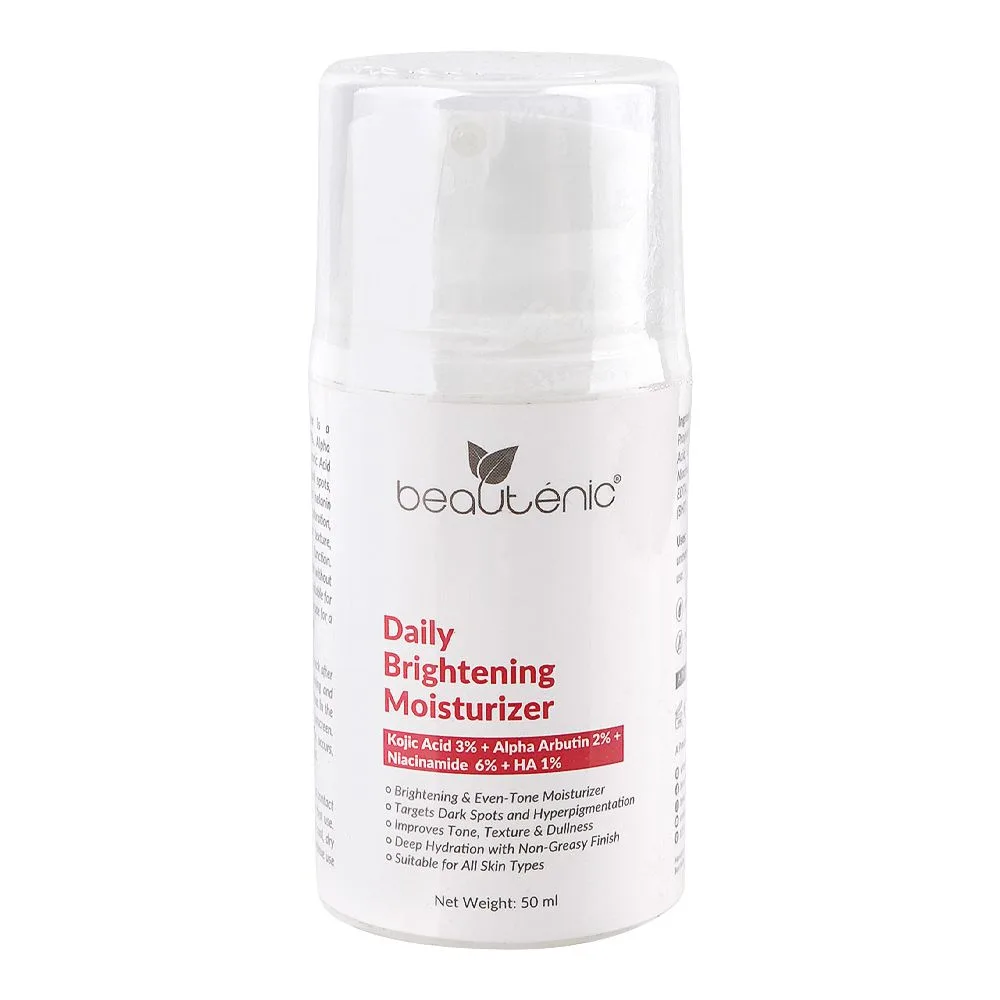 Beautenic Daily Brightening Moisturizer, Gluten, Alcohol & Silicone Free, Glycerin, Niacinamide, For All Types Of Skin, 50ml