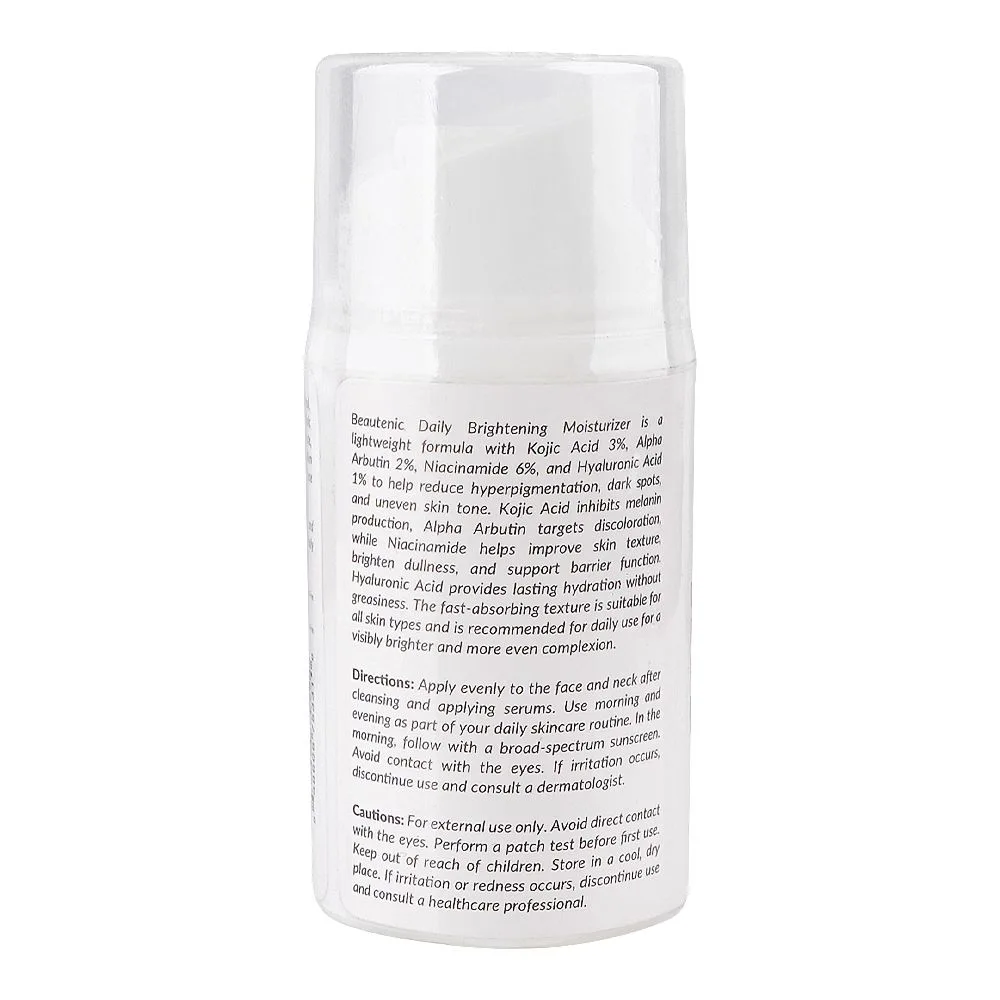 Comfortable casual beautenic daily brightening moisturizer, gluten, alcohol & silicone free, glycerin, niacinamide, for all types of skin, 50ml