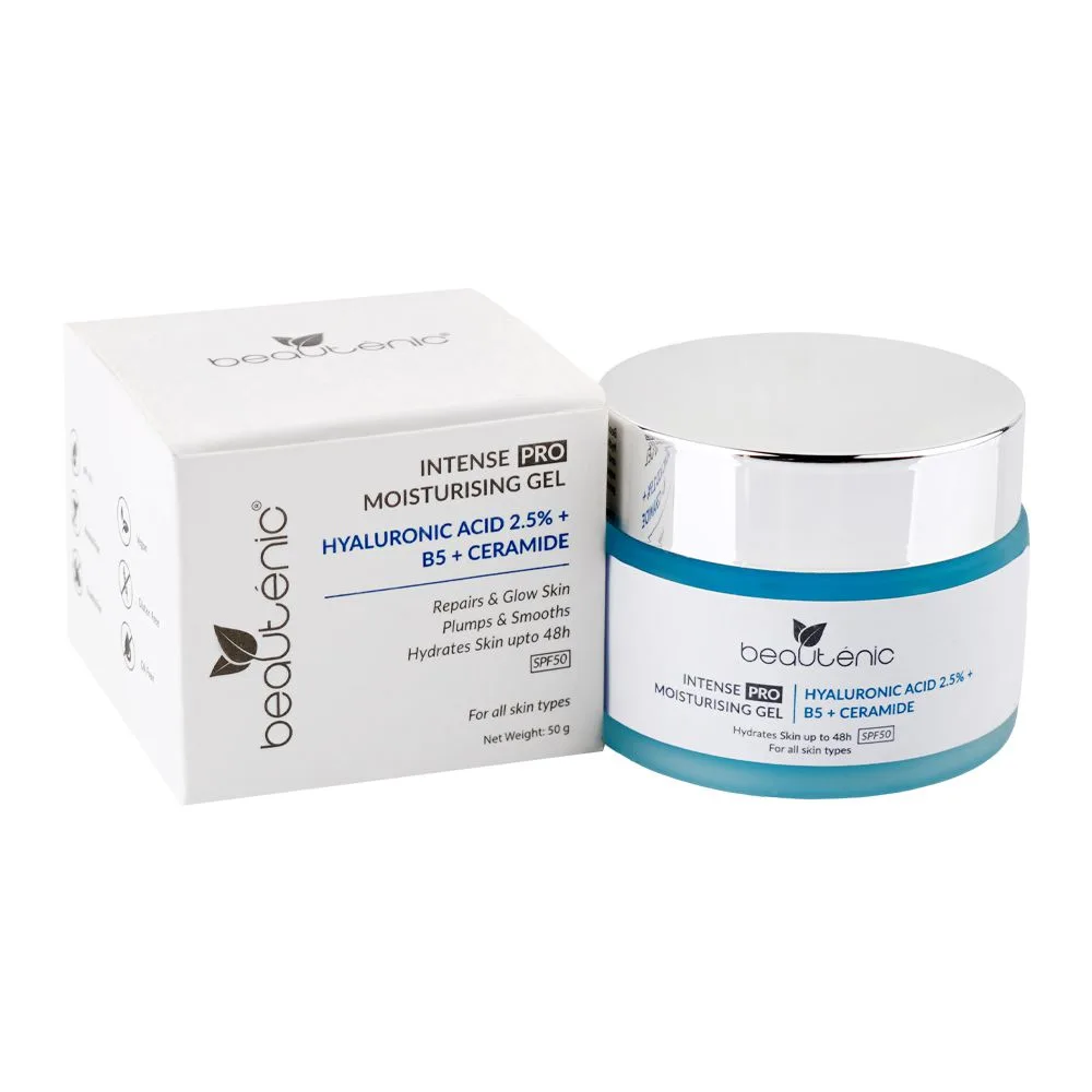 Beautenic Hyaluronic Acid 2.5% + B5 + Ceramide Intense Pro Moisturizing Gel, For All Types Of Skin, 50g