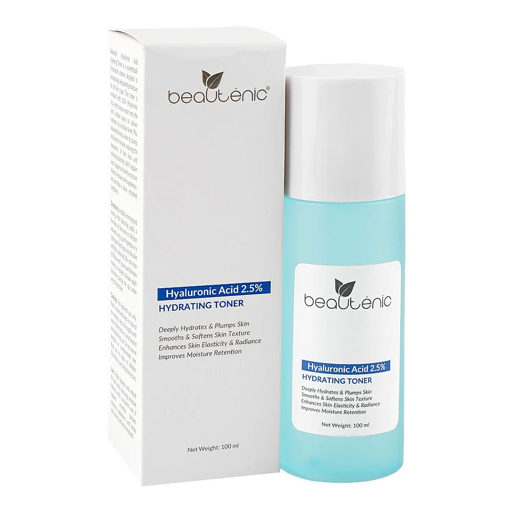 Beautenic Hyaluronic Acid 2.5% Hydrating Toner, Gluten & Silicone Free, Niacinamide, For Radiant Skin, 100ml