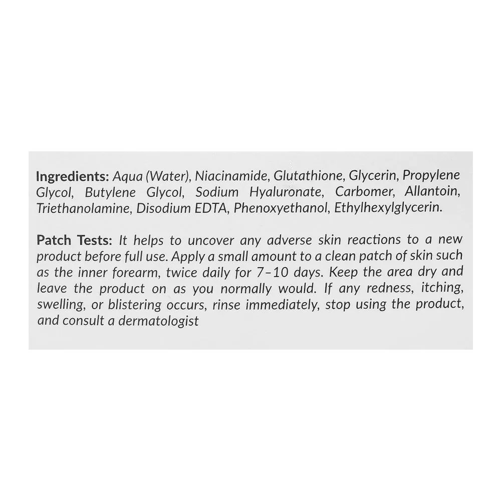 Close-up design of beautenic l-glutathione 5% + niacinamide 6% intense pro whitening gel, gluten & silicone free, for all types of skin, 50g
