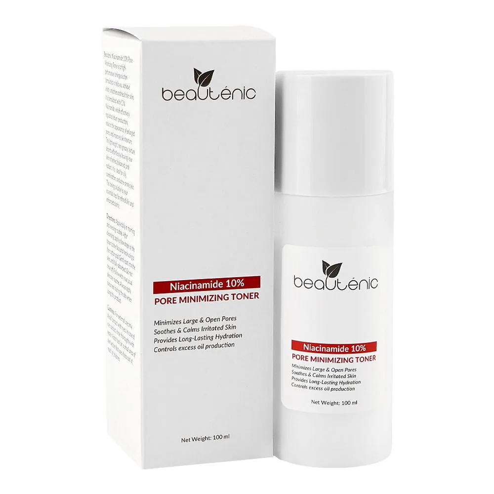 Beautenic Niacinamide 10% Pore Minimizing Toner, Alcohol, Silicone & Gluten Free, Glycerin, For Combination Skin, 100ml