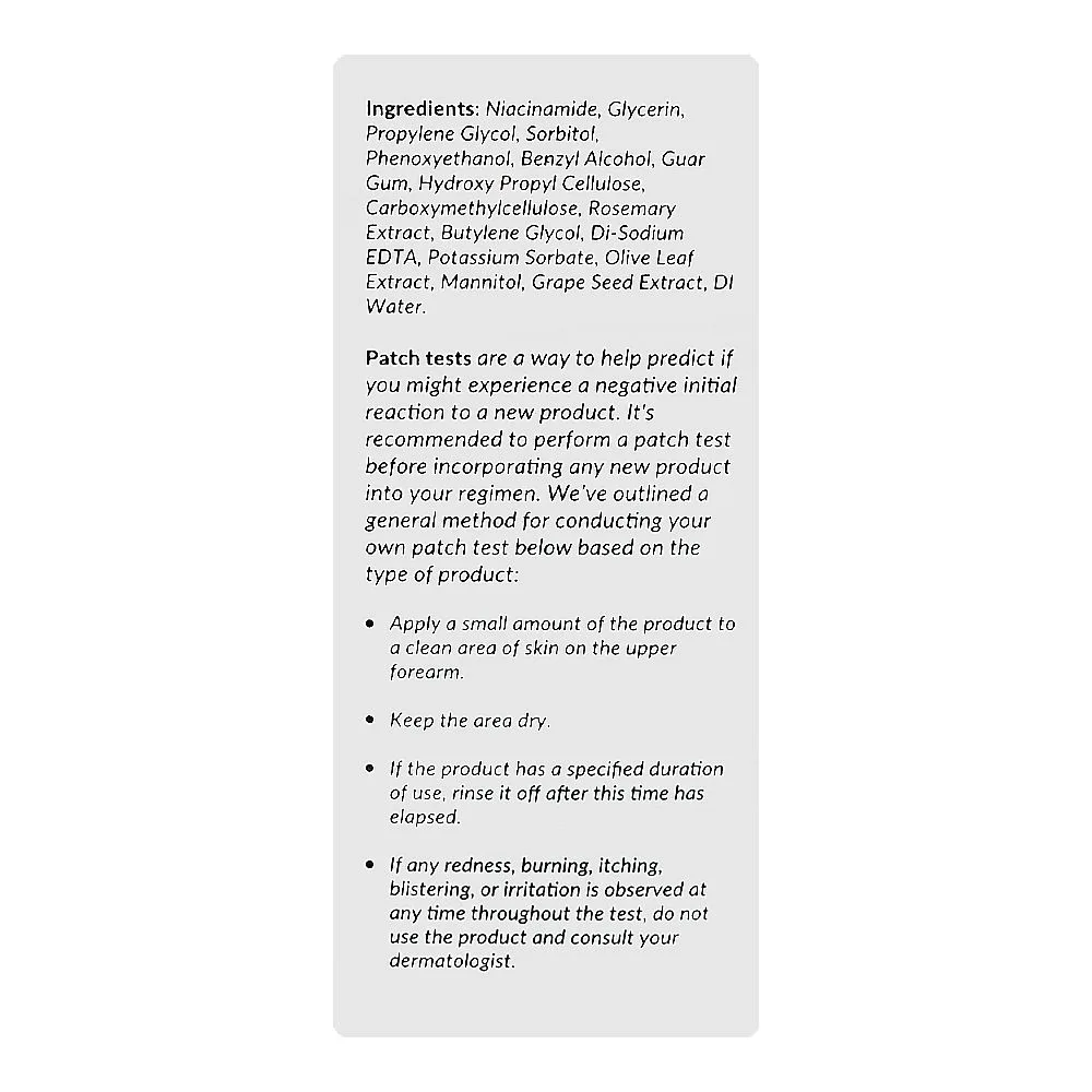 Comfortable casual beautenic niacinamide 5% serum, silicone & gluten free, niacinamide, glycerin, for acne-prone skin, 30ml