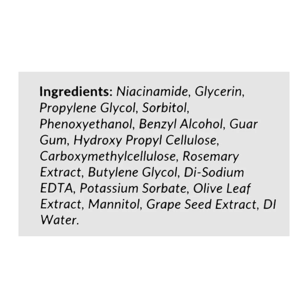 Close-up design of beautenic niacinamide 5% serum, silicone & gluten free, niacinamide, glycerin, for acne-prone skin, 30ml