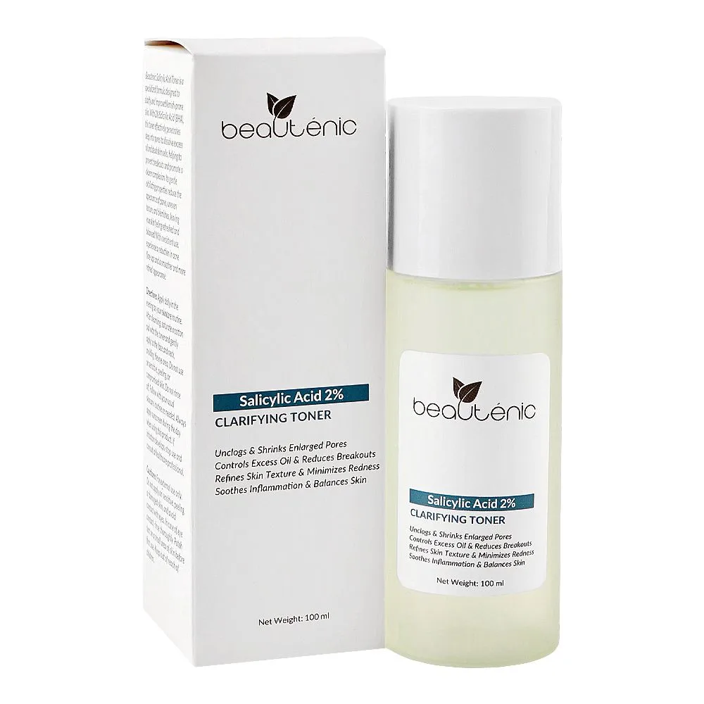 Beautenic Salicylic Acid 2% Clarifying Toner, Silicone & Gluten Free, Salicylic Acid, Citric Acid, 100ml
