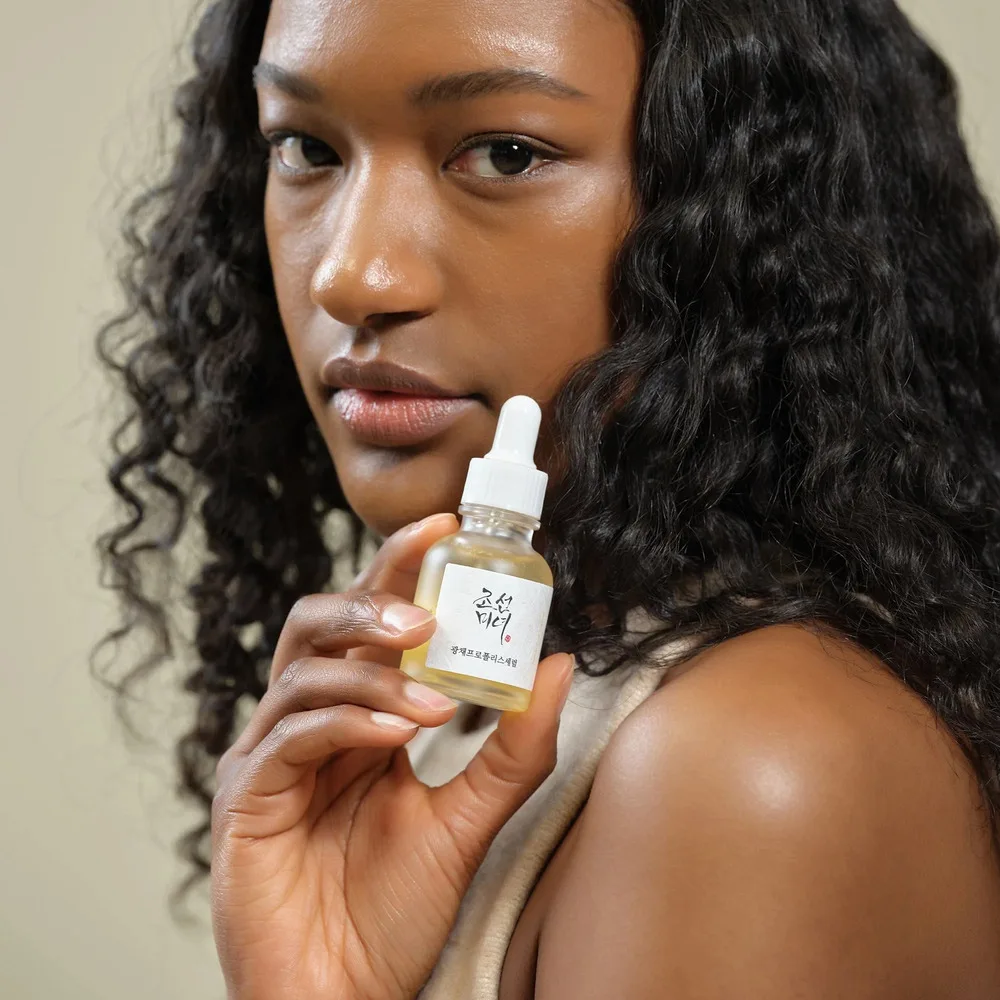 Side view of beauty of joseon propolis + niacinamide glow serum, 30ml