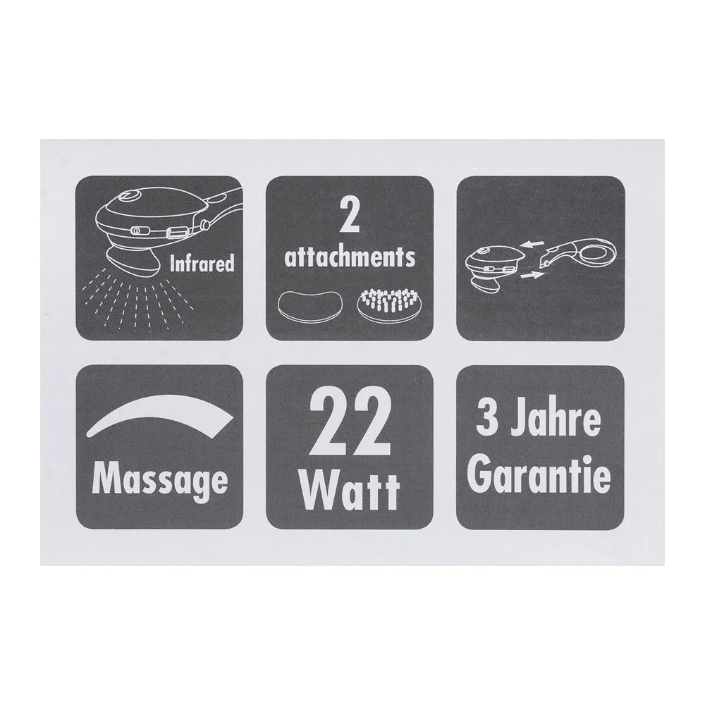 Premium everyday wear beurer handheld percussion body massager with removable handle and infrared heat, mg 70