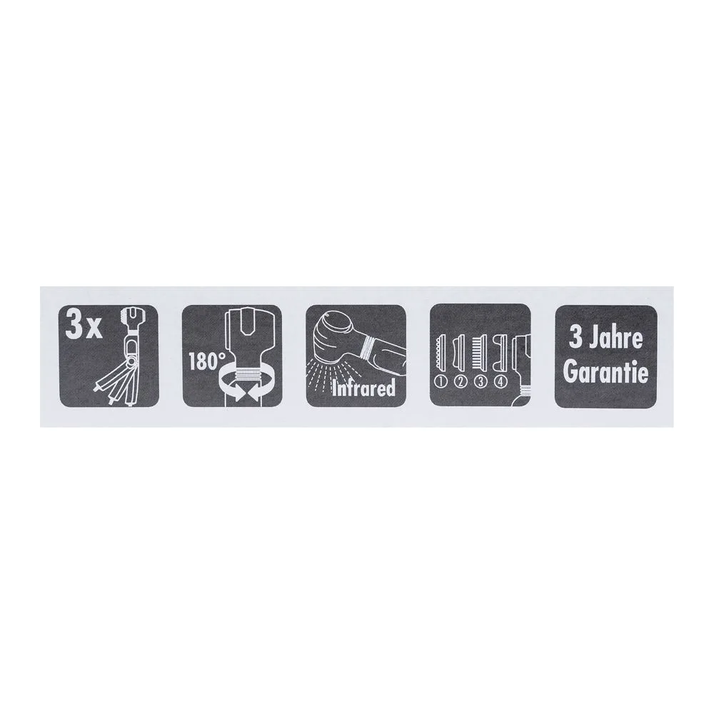 Close-up design of beurer infrared body massager with rotating head, mg 40