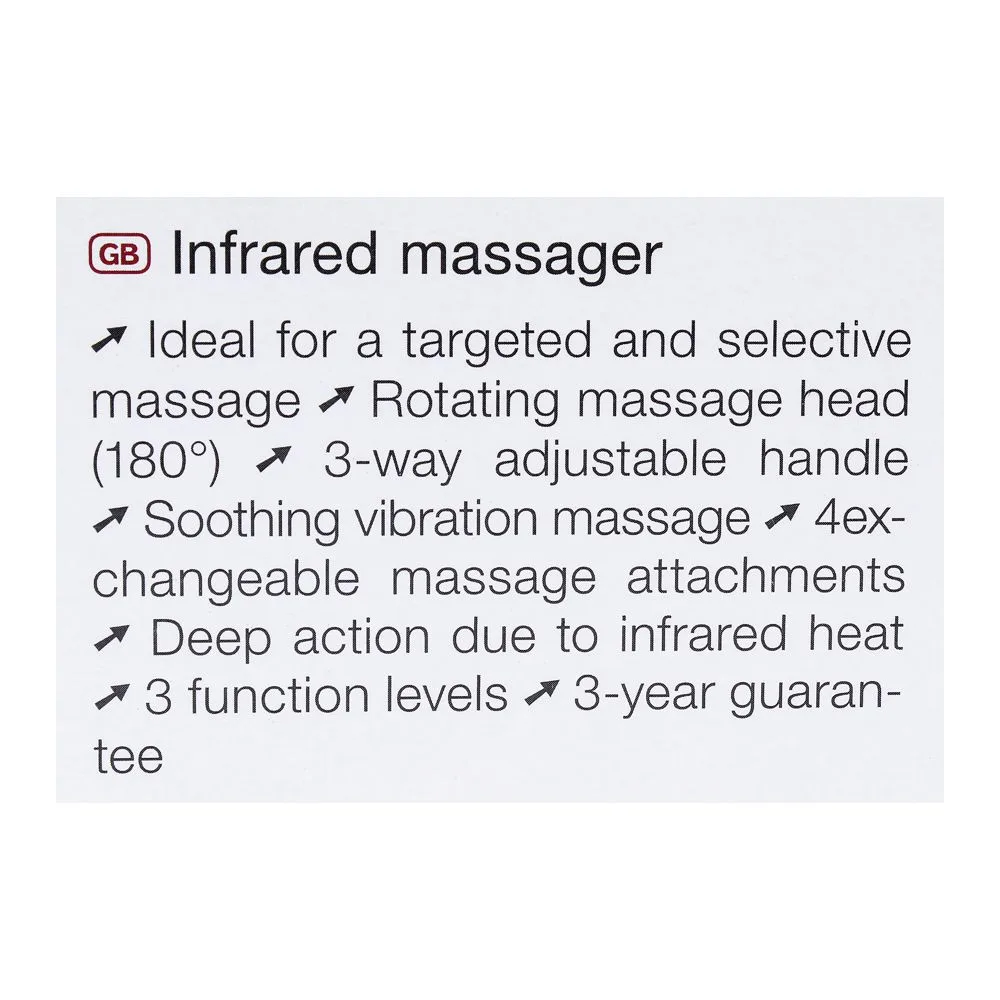 Premium everyday wear beurer infrared body massager with rotating head, mg 40