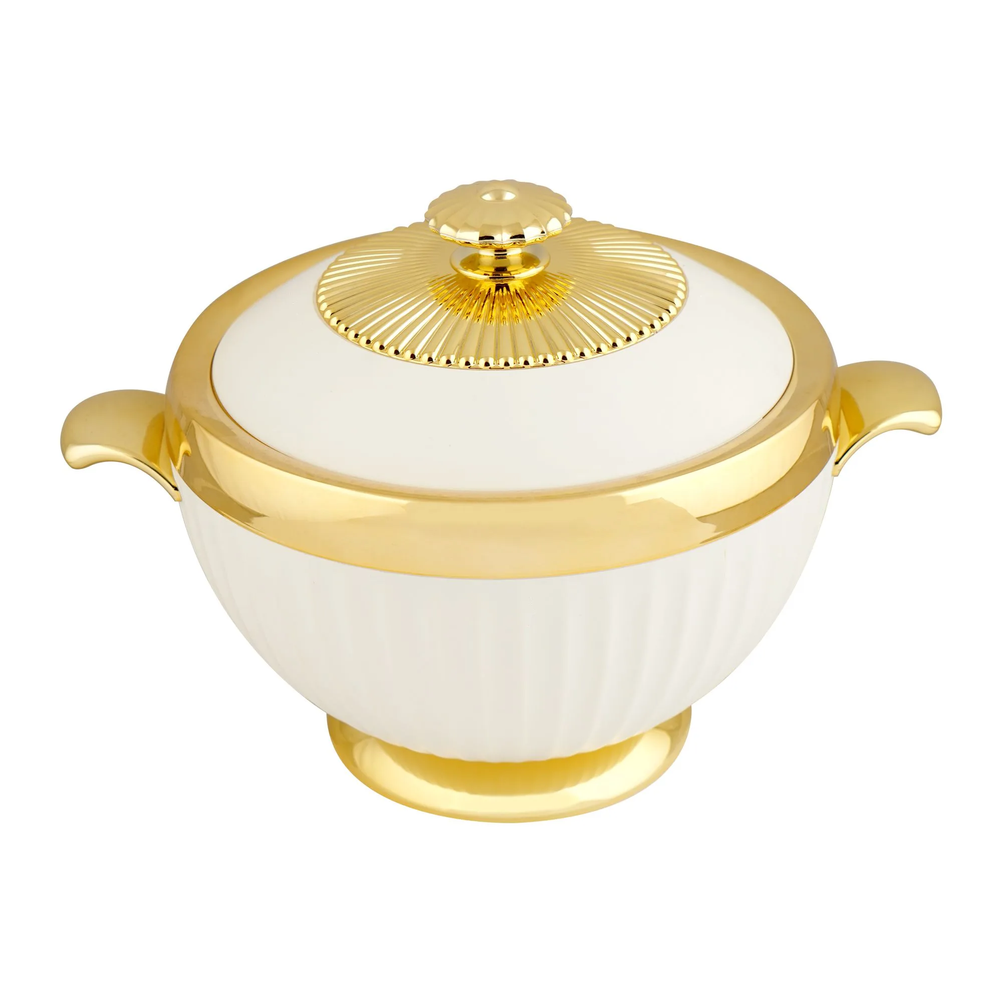 Side view of bhoja haoyu hot pot set, 1200ml/1800ml/3200ml, jn213, 3-pack