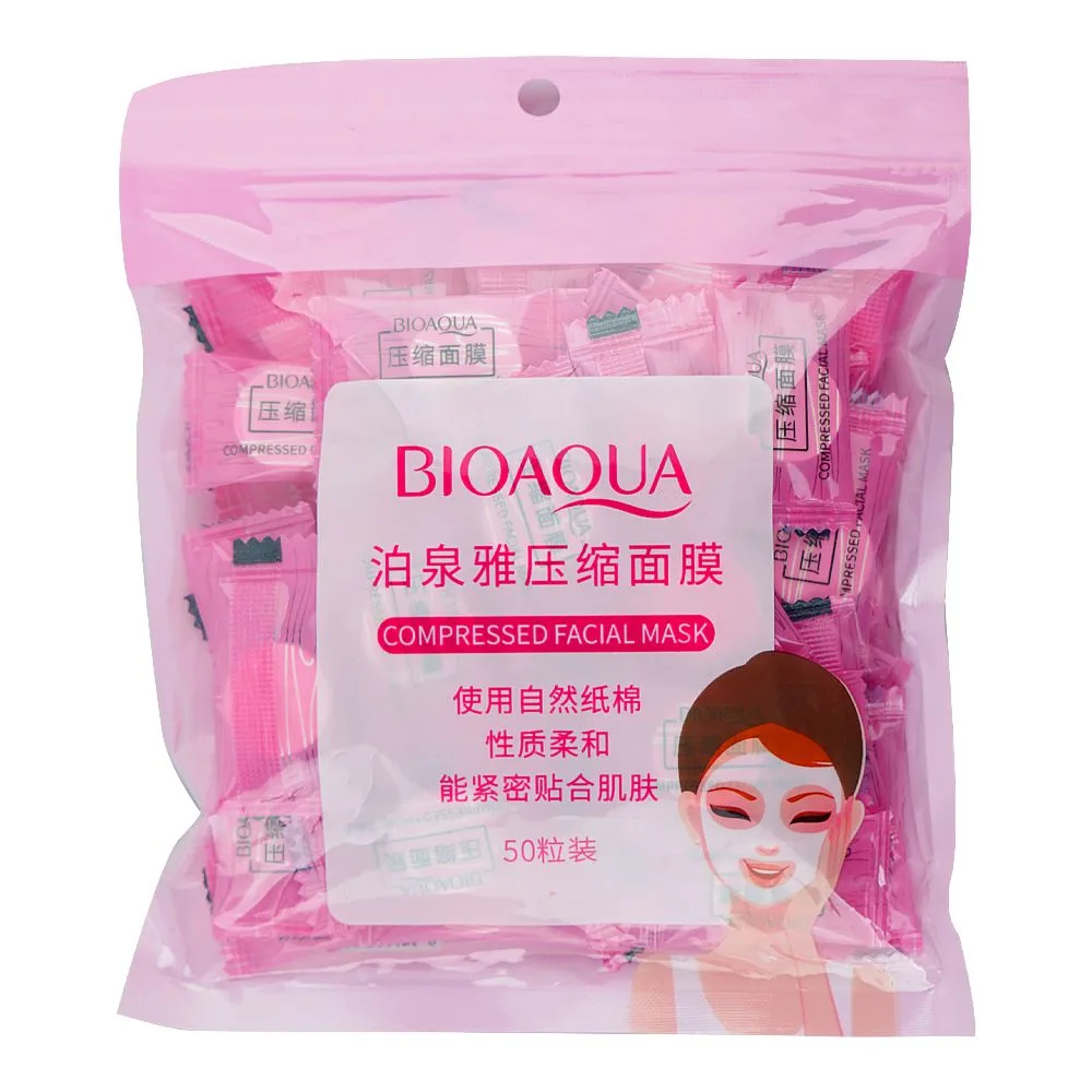 Bioaqua Sadoer Compressed Facial Sheet Mask, 50-Pack