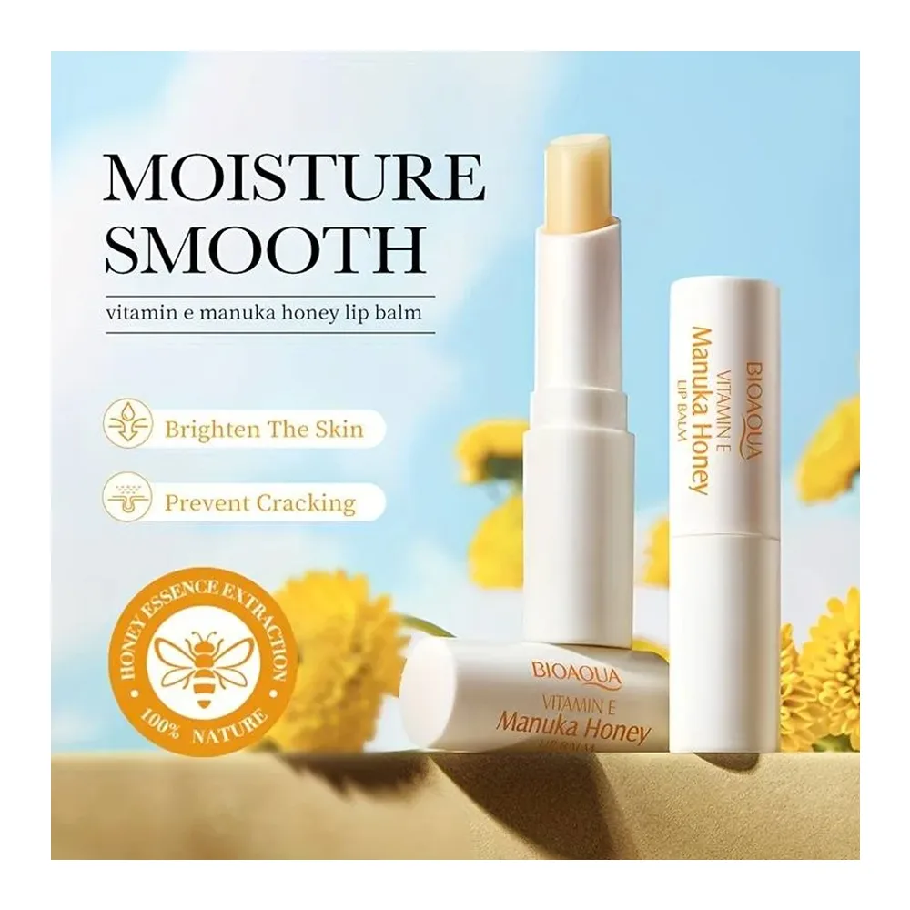 Side view of bioaqua vitamin e manuka honey lip balm, 2.7g, bqy04735
