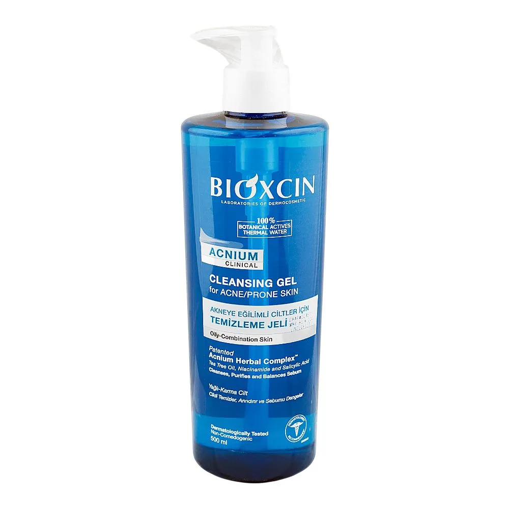 Bioxcin Acnium Cleansing Gel, Tea Tree Oil, Niacinamide, Salicylic Acid, For Acne Prone Skin, 500ml